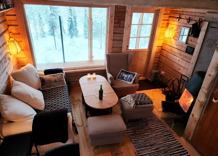 Chalet Lapland Riverside Cabin, Aekaesjoki Hideaway - Riverview, Traditional Sauna, Avanto, Wifi, Ski, Yllaes